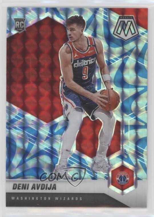 2020-21 Panini Mosaic Rookie Reactive Blue Prizm Deni Avdija #217 Rookie RC 5ox