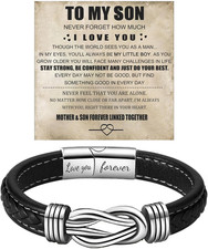 To My Son Grandson Bracelet From Mom Grandma, Infinity Knot Love You Forever Lin