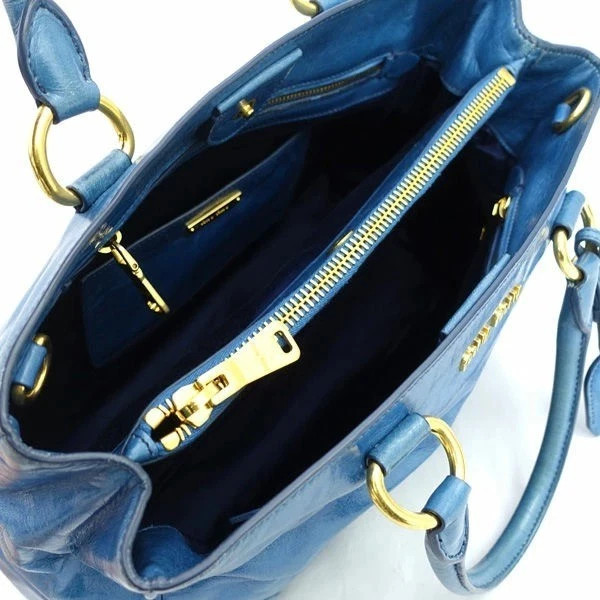 Miu Miu Vitello блеск 2Way сумка с короткими ручками синий кожаный наплечная сумка подлинный Japa - Изображение 4 из 4