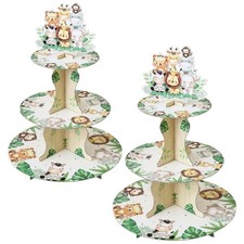 3-Tier Round Cupcake Stand, Cardboard Cupcake Tower, Dessert Cup Cake Stand T...