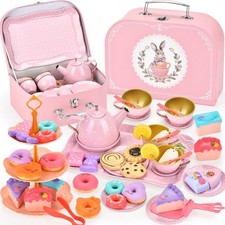 Tea Party Set for Girls   Princess Toddler Birthday Gift, Bunny Tea Time Toys...
