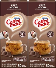 Nestle Coffee Mate Cafe Mocha Liquid Creamer Singles 50 Count Pack of 2