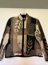 Vintage Coldwater Creek Jacket Women's M Patchwork Tapestry Fall Colors Leaves