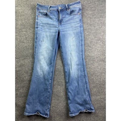American Eagle Kick Thin Jeans Womens 12 Scalloped Hem Flare Next Level Stretch