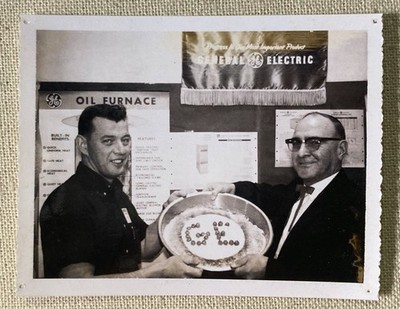 Vtg Photo GE General Electric Employee Decorated Cake Black & White 4'' x 3.25''