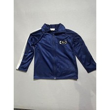 Vintage Magic Kids Navy Blue Track Jacket White Side Stripe Full Zip USA Made