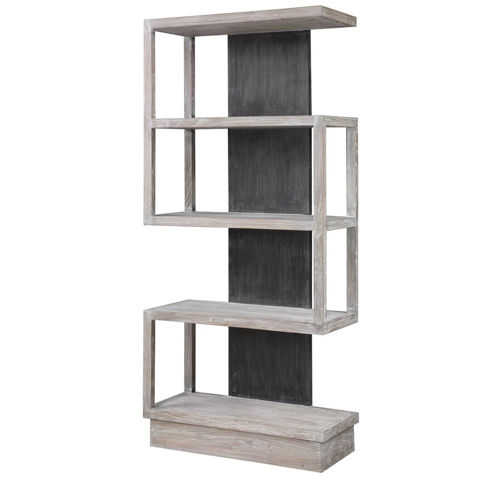 Uttermost 24958 Nicasia 36"W Luxury Designer Asymmetrical Etagere - Grey - Image 4 of 4