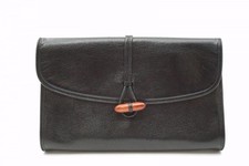 Yves Saint Laurent Borsa A Spalla Vintage Toggle In Legno Pelle Nera YSL 5298H