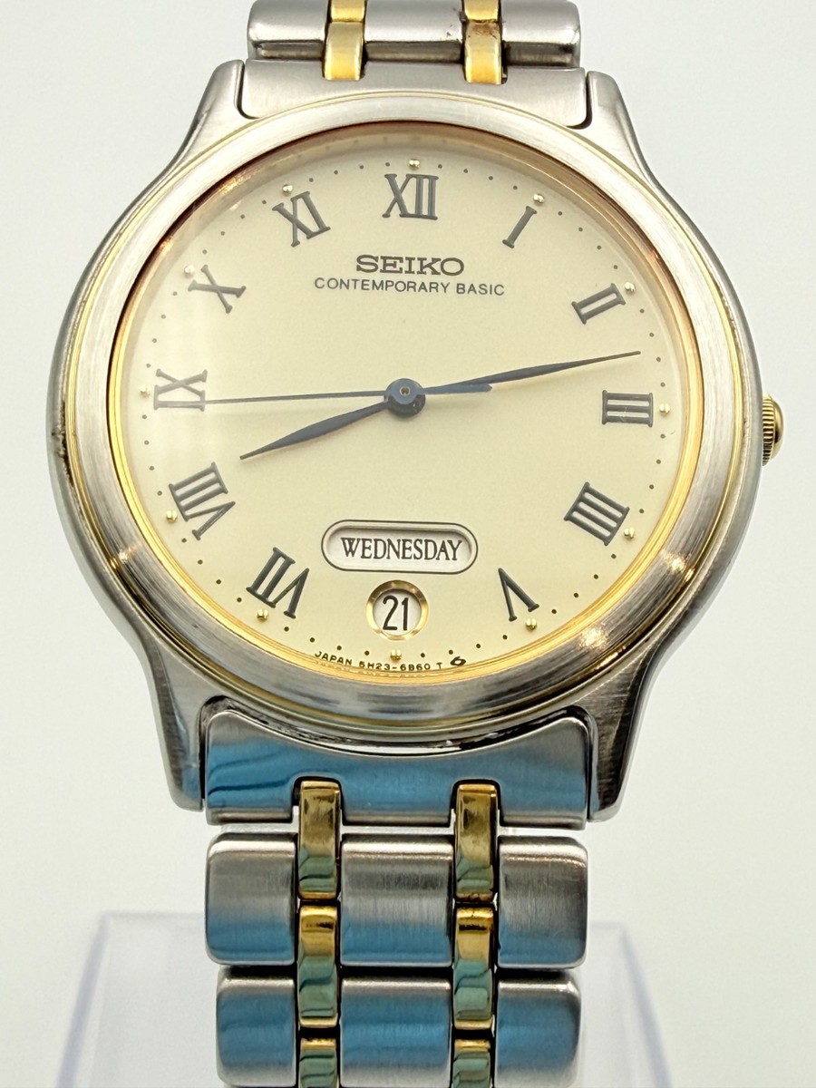 セイコー 5H23-6B90 稼働 クォーツ SEIKO 5H23-6B90 Vintage Watch Contemporary Basic Quartz Day/Date