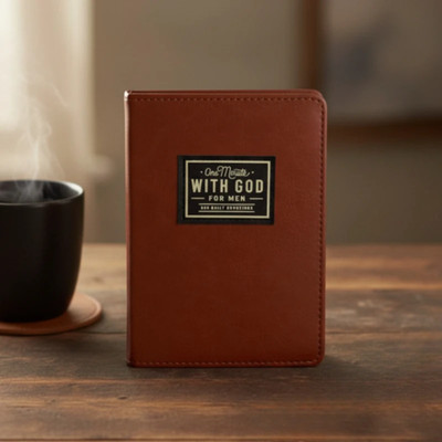 One Minute with God for Men   365 Devotions (Brown Faux Leather) Fast ship