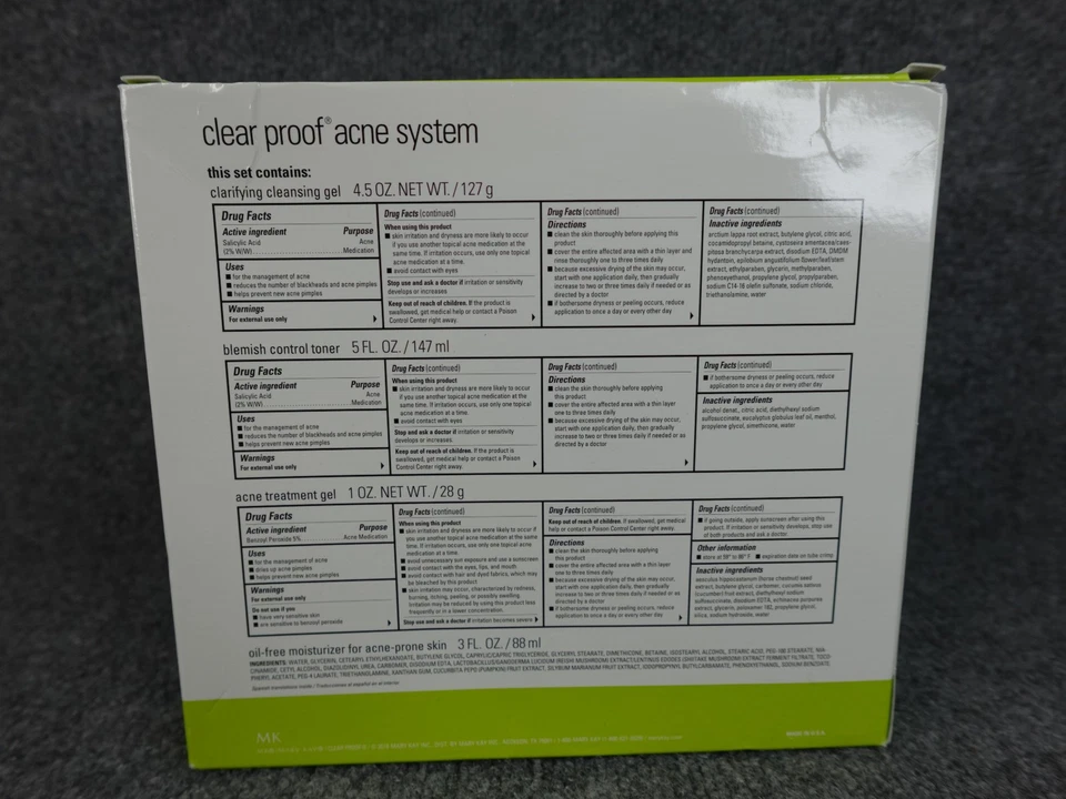 Sistema de acne Mary Kay ClearProof 4 peças Conjunto NOVO NA CAIXA TAMANHO COMPLETO NOVO!! Selado de fábrica. - Imagem 2 de 3