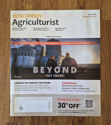 WISCONSIN AGRICULTURIST Dec 2023 - 2 Covers - Beyond the Fields/Christmas Trees