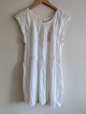 American Eagle Ivory Boho Embroidered Mini Dress Womens S Cottagecore Peasant