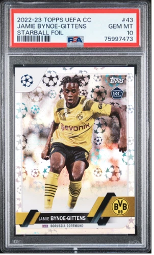 2022-23 Topps UEFA Club Competitions Jamie Bynoe-Gittens Starball Foil PSA 10