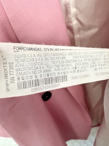 Zara Oversized Pink Double Breasted Blazer Jacket - Size Large - Picture 11 of 11