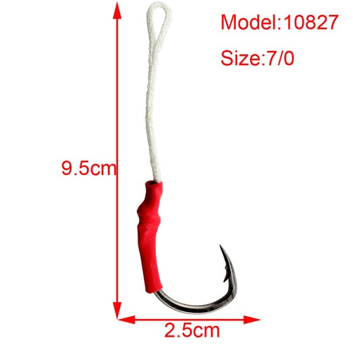 3x20pcs 10827 Assist Hook 5/0-7/0 Stainless Jigging Fishing Hooks with PE Line - Picture 4 of 12