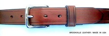 CHOCOLATE BRIDLE LEATHER BELT /1.25"/ STAINLESS BUCKLE / AMISH MADE IN THE USA