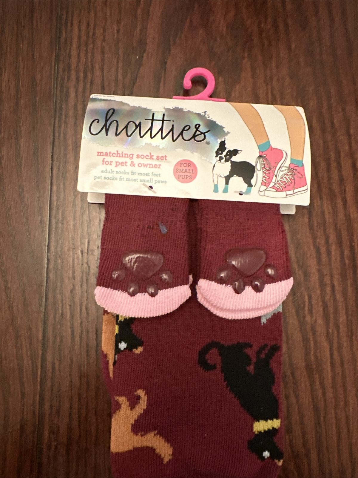 SOCKS CHATTIES MATCHING PET & OWNER DOG DESIGNS CREW SOCK SET For Small Pups New-image