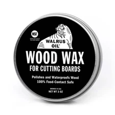 WALRUS OIL - Wood Wax, 3 oz Can, FDA Food-Safe, Cutting Board Wax and Board 