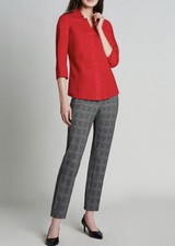 NWT Investments Petite Size the PARK AVE fit Pull-On Plaid Ankle Pants