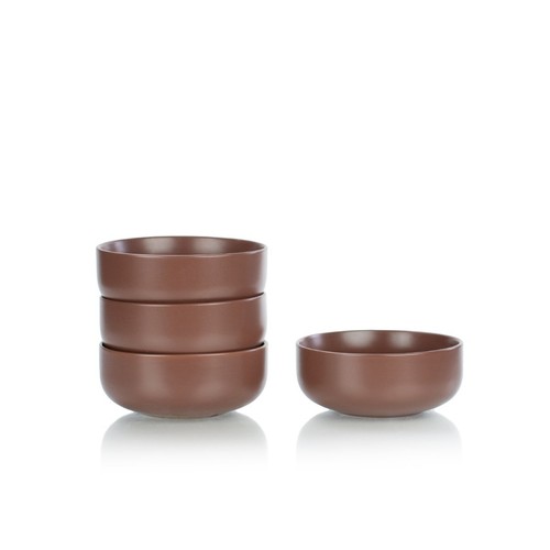 Everything Kitchens Modern Flat 12-Piece Dinnerware Set | Brown - Picture 4 of 7
