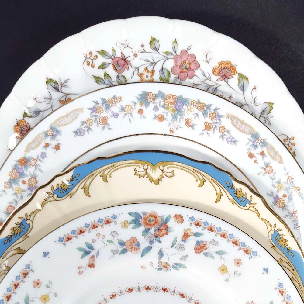 4 China Plates Vintage Floral Mix Mismatched Salad Plates Assorted Patterns
