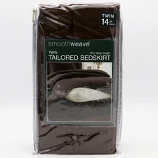 Smoothweave by Levinsohn Twin Tailored Bedskirt Chocolate 14" Drop Length New