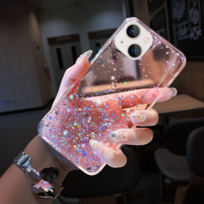 Handyhülle für iPhone 17 16 15 14 13 12 Pro Max 11 Glitzer Clear Silikon Schutz