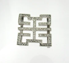 .925 Sterling Silver CZ Slide Pendant Statement Negative Space Unusual Unique