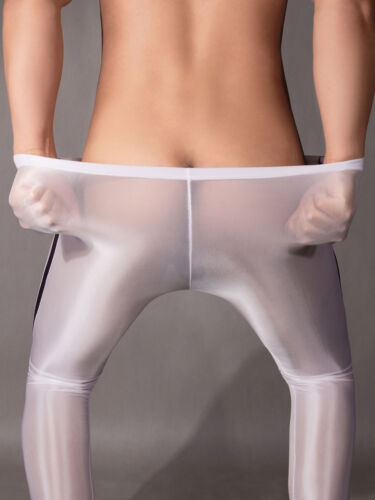 Men's Ultra-thin See Through Tights Stretchy Baselayer Pants Clubwear Nightwear - Afbeelding 1 van 37
