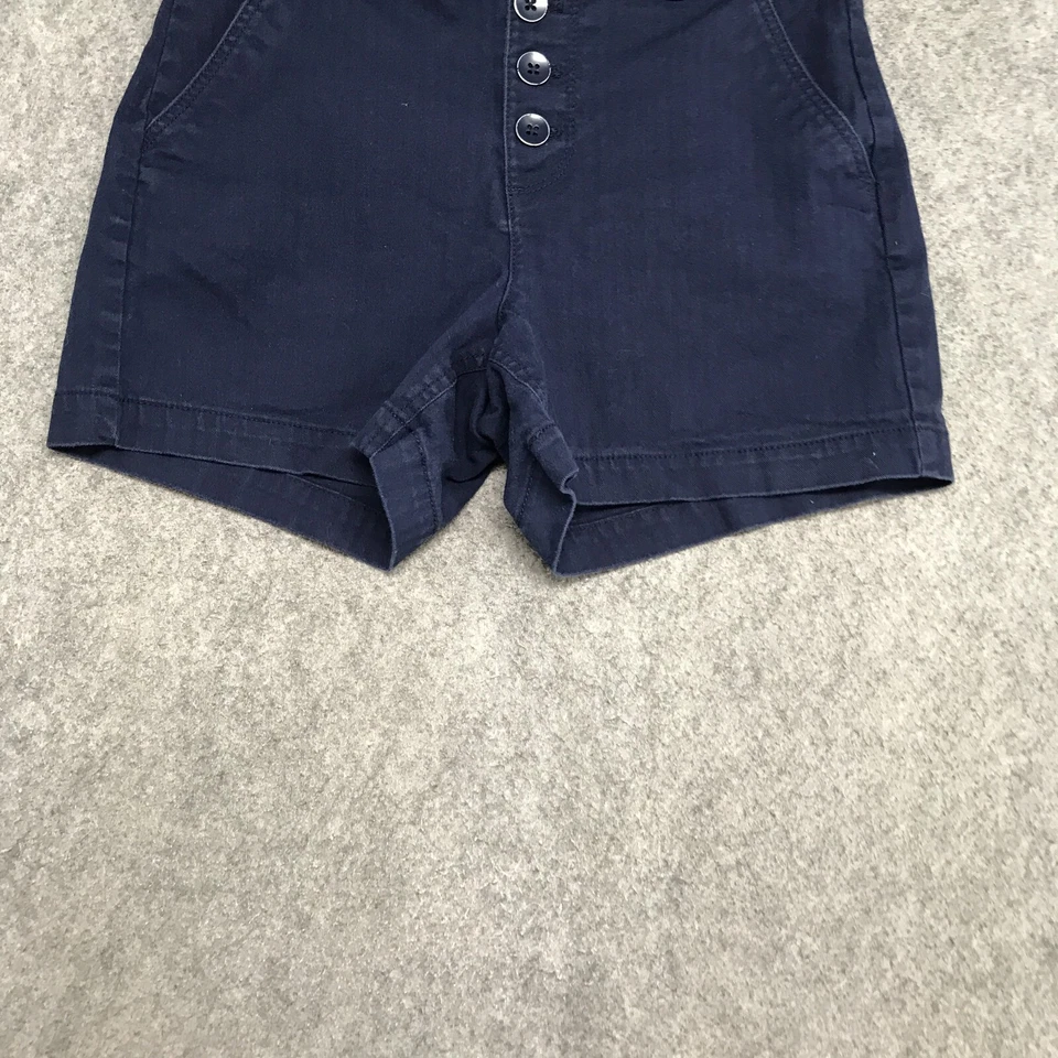 Pantalones Cortos Old Navy Para Mujer Talla 2 Cintura Alta Botón Expuesto Mosca Azul Oscuro Denim Foto 4 de 4