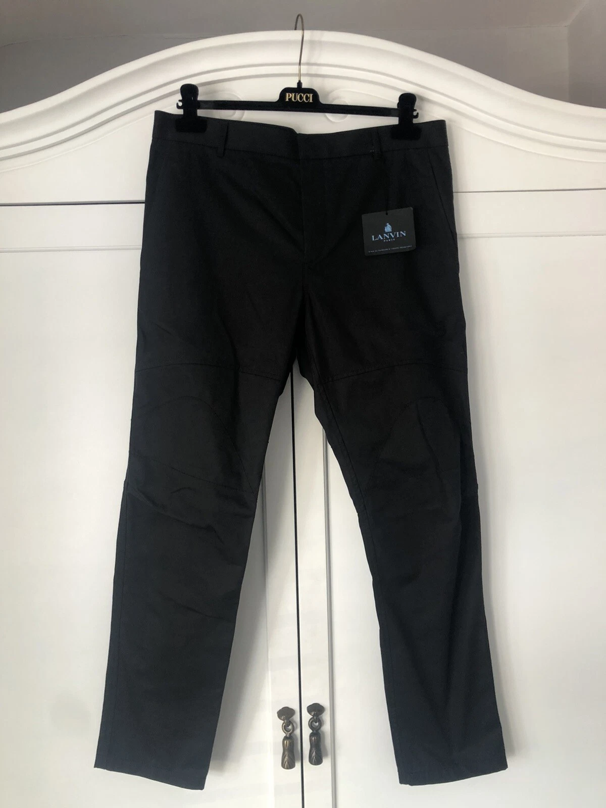 Lanvin — £675 LANVIN Paris Designer Cotton Biker Trousers IT50 / W34”