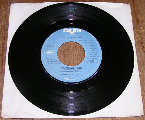 Linda Ronstadt:You're No Good/When Will I Be Loved 45rpm(X-6241)Starline Capitol