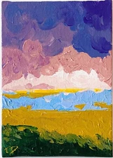 Original Abstract Acrylic Modern Art Landscape Painting Small Wall Art