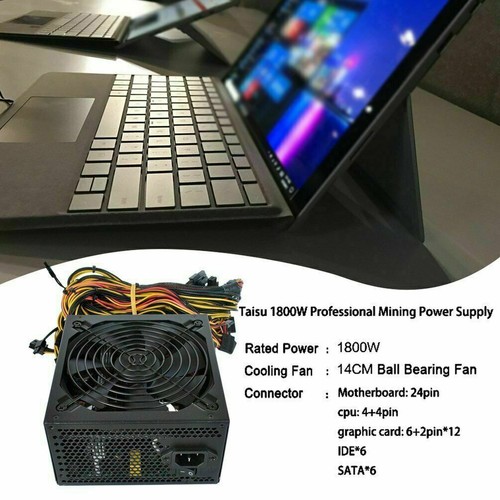 1800W Modular Mining Power Supply PSU for 8 GPU Eth Rig Ethereum BTC LTC Miner - Picture 2 of 9
