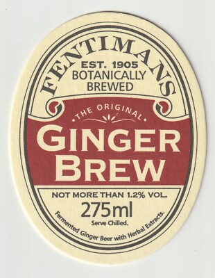 Fentimans Ginger Brew Beer Mat Coaster Man Cave Bar Botanically Brewed