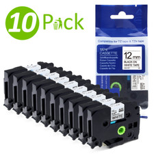 10Pk Compatible Label Maker Tape 12mm for Brother P-Touch TZ-231 TZe-231 PT-D210