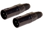 2er Set deetech XLR Stecker, male, 3-polig, schwarz