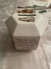 Vintage WEDGEWOOD Beatrix Potter- MRS TIGGY-WINKLE Hexagon BANK 1992