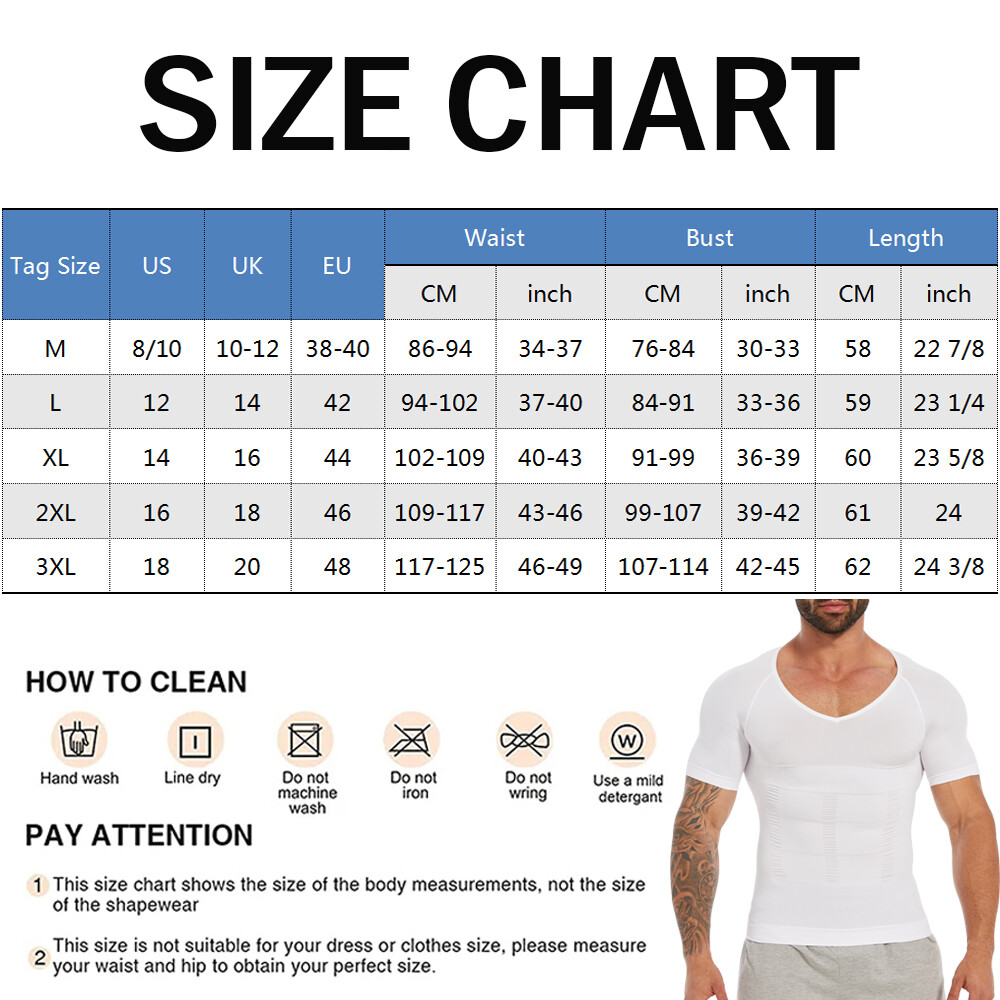 Gynecomastia Compression Shirt For Men Tummy Control Shaper V-Neck