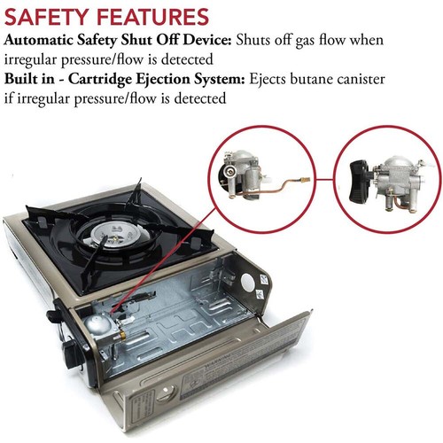 Coleman Portable 1-Burner Butane Gas Stove with Carry Case, Gray, 7650 BTU Max - Picture 8 of 12