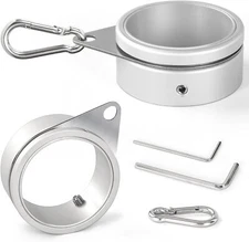 Anovo Flag Pole Rings, Aluminum Alloy 2 Inch -Pack of 2, Matte Silver 