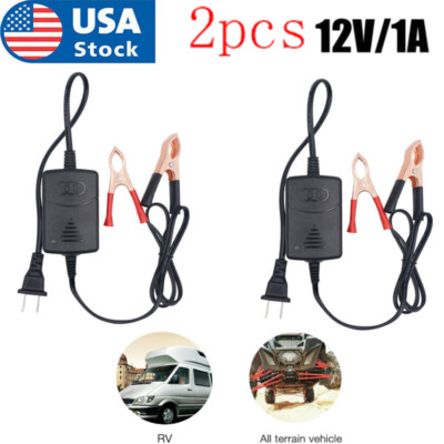 #ad #ad Car Battery Charger Maintainer 12V Trickle RV for Truck Motorcycle ATV Auto 2PCS $14.99