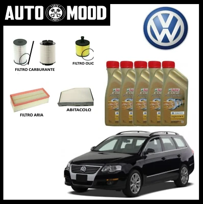 KIT TAGLIANDO VW VOLKSWAGEN PASSAT 2.0 TDI 16V (103Kw) 4 FILTRI 5LT CASTROL 5W30