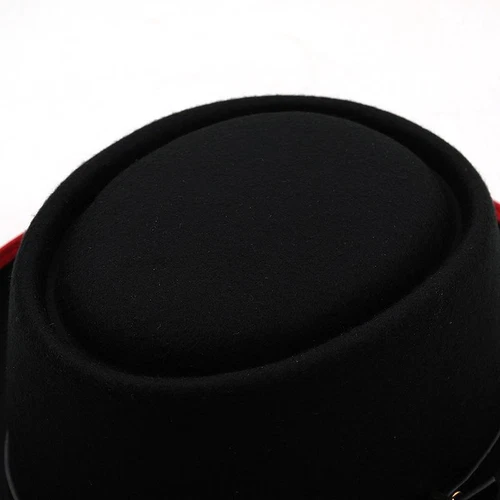 Men Pork Pie Bowler Hat Dad Flat Fedora Gambler Feather Dance Jazz Cap Lady - Picture 4 of 23