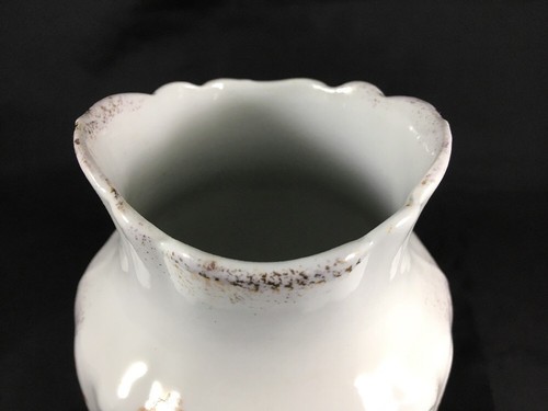 Vaso vintage motivo floreale bianco e oro viola fiori alto 5" vaso fiori - Foto 10 di 10