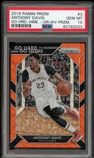 2016-17 Panini Prizm ANTHONY DAVIS #3 Go Hard or Go Home Orange Wave /25 PSA 10