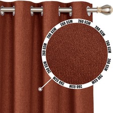 Thermal Thick Blackout Curtains Ready Made Eyelet Ring Top Curtain Pair Tiebacks