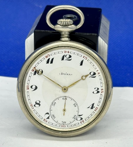 DOXA Antique Swiss open face pocket watch mechanical 15 jewels Milan 1906