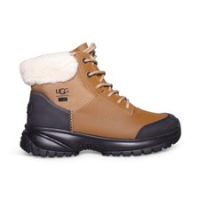UGG YOSE FLUFF V2 CHESTNUT LEATHER WATERPROOF LACE UP WOMEN'S BOOTS SIZE US 11